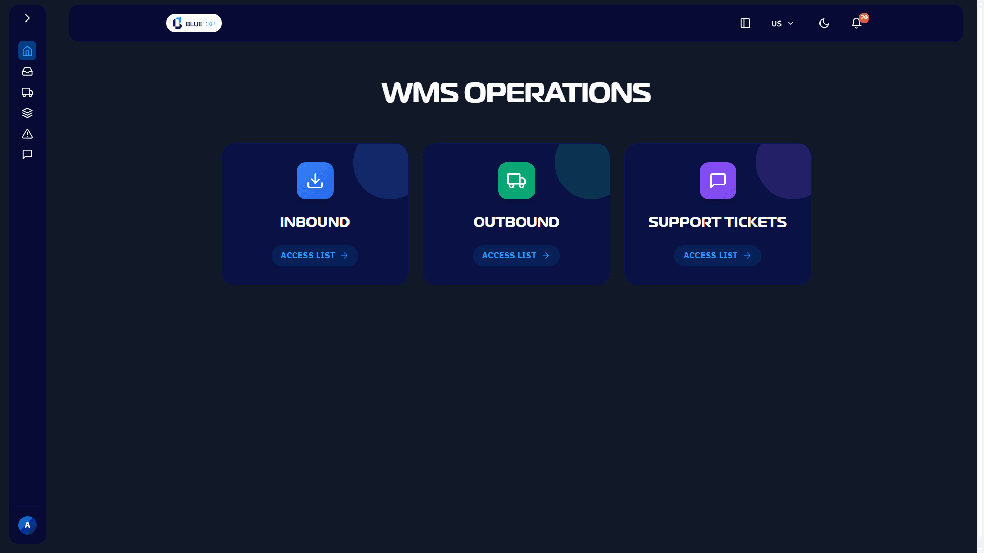 WMS Dashboard Dark Mode